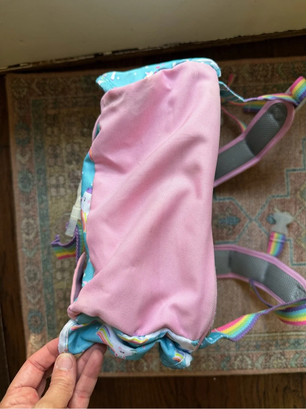 Pottery Barn Kids Aqua Unicorn Parade Mackenzie Backpack- Small
